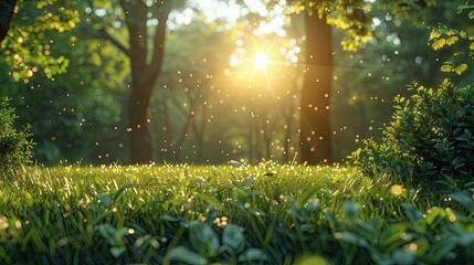 Obraz premium Serene Afternoon in Nature Background