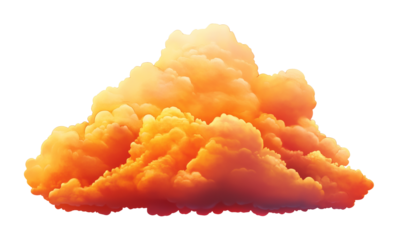 Orange Sunset Cloud Isolated on Transparent Background PNG
