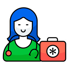 A unique design icon of lady doctor