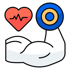 An editable design icon of bicep
