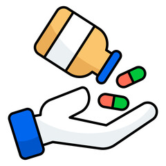 A unique design icon of drugs bottle