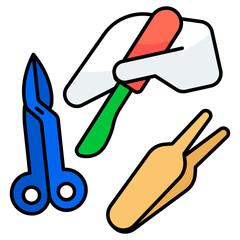 A beautiful design icon of surgical tools