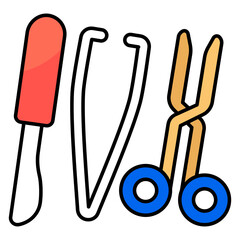 A beautiful design icon of surgical tools