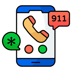 Perfect design icon of mobile 911 call