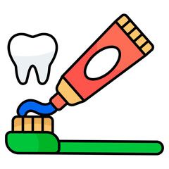 Perfect design icon of toothpaste with brush
