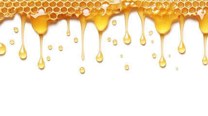 A honeycomb with honey dripping from it