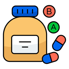 Modern design icon of vitamin bottle