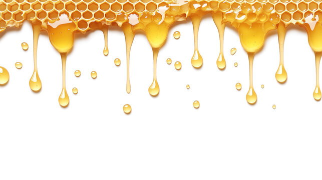 Naklejki A honeycomb with honey dripping from it