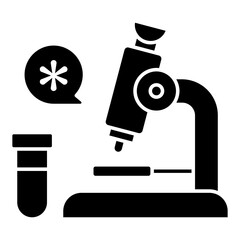 A lab research tool icon, flat design of microscope