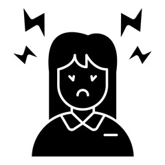 Conceptual flat design icon of headache