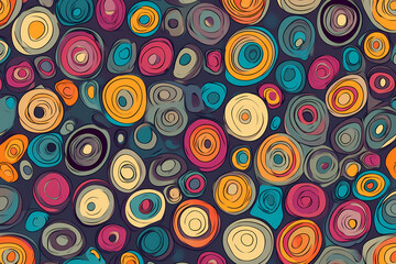 Abstract background with colorful shapes, a seamless pattern. Vector illustration of retro design elements