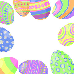 Spring Holiday Easter Eggs Frame, Border