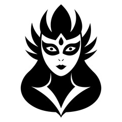 A woman with a mask that says lady on it.