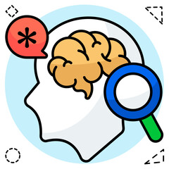 A beautiful design icon of search mind