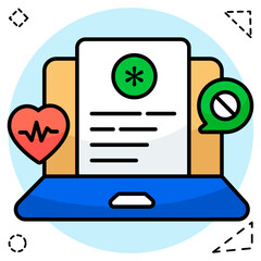 Trendy design icon of online prescription