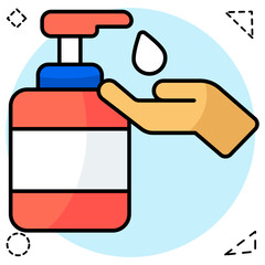 Fototapeta premium A flat design icon of hand sanitizer