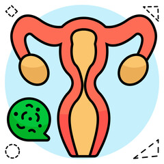 An icon design of female reproductive organ
