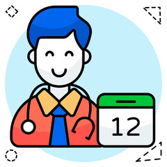 Doctor appointment icon, editable vector