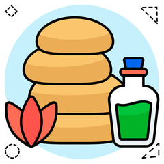 A readily available icon of spa stones, flat design vector