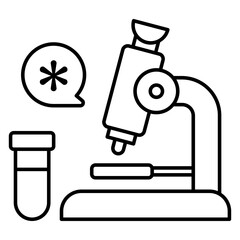 A lab research tool icon, flat design of microscope