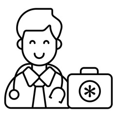 A unique design icon of doctor