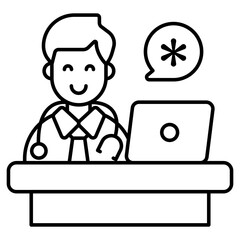 A unique design icon of doctor