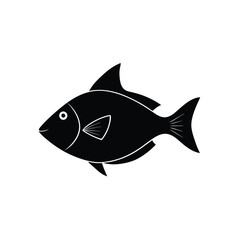Triggerfish Silhouette Vector Art and Black Color Triggerfish Illustration