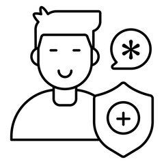 Trendy design icon of person security
