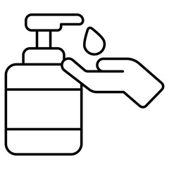A flat design icon of hand sanitizer