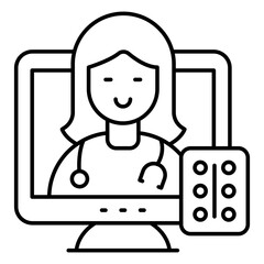 A unique design icon of online doctor
