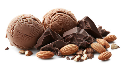 Ice Cream Delight with Chocolate and Almonds
