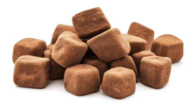  chocolate marshmallows isolated on a white background