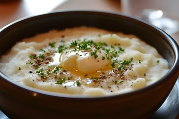  A Bowl of Creamy Mashed Potatoes with a Dollop of Butter &ndash; Smooth, Buttery, and Comforting Side Dish Perfect for Family Meals, Holiday Feasts, and Classic Homemade Cooking
