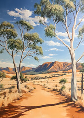 Panoramic Australian Outback Landscape with Formations