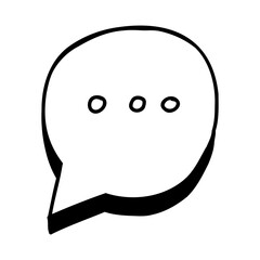 Doodle speech bubble. Comic sketch dialog balloon with text for message, retro pop art chat sketch. Vector isolated illustration