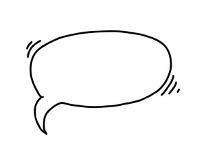 Line speech bubble. Comic message pop and think balloon with text, chat dialog frame and doodle sketch cloud. Vector isolated illustration