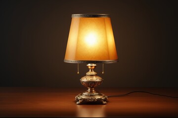 there is a lamp that is on a table with a lamp shade