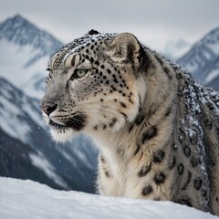 snow leopard portrait