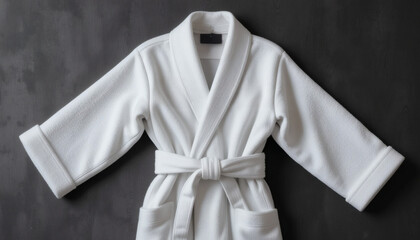 Blank Bathrobe with a Smooth Surface Perfect for Spa and Wellness Branding
