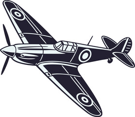 Fighter plane silhouette vector