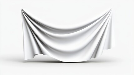 Elegant White Cloth Draped Smoothly Over an Invisible Object
