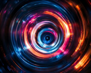 Abstract swirling light, energy, cosmic background, tech design