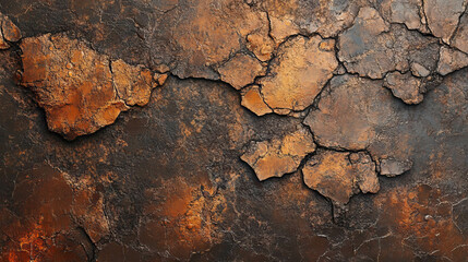 Fototapeta premium Textured mud wall with rocks and dark uneven surface perfect for rustic design
