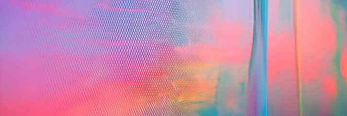 Abstract multicolored plastic mesh texture in vibrant light for innovative design