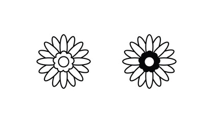 Gerbera icon design with white background stock illustration