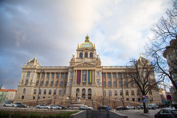 Obraz premium Front facade of the National Museum in Prague