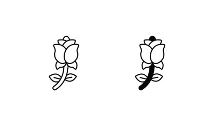 Rose icon design with white background stock illustration