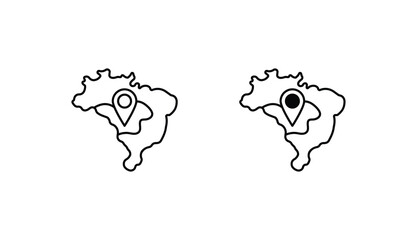 Amazon Map icon design with white background stock illustration