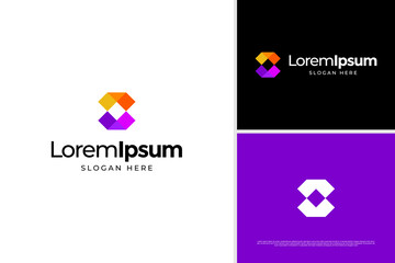 Modern letter S Pixel Digital logo vector design. Initial S technology logo design template