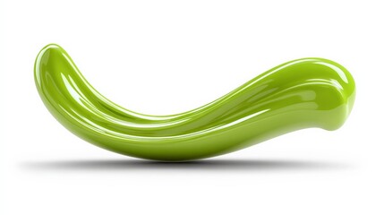 Smooth Green Vegetable Shape with Glossy Surface and Curved Design